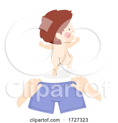 Kid Toddler Boy Naked Run Wear Shorts Illustration by BNP Design Studio