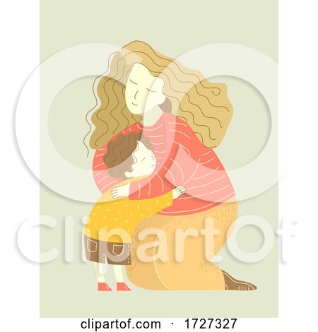Mother Hug Child Illustration by BNP Design Studio