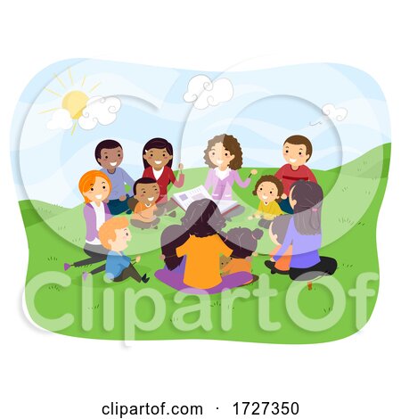 Stickman Family Play Group Outdoor Illustration by BNP Design Studio