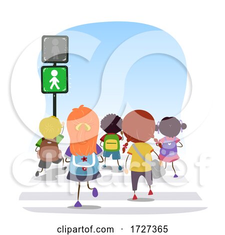 Stickman Kids Traffic Light Go Illustration by BNP Design Studio