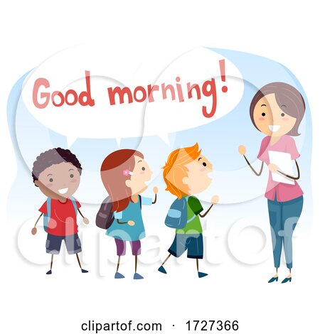 Kids Social Skills Good Morning Illustration by BNP Design Studio