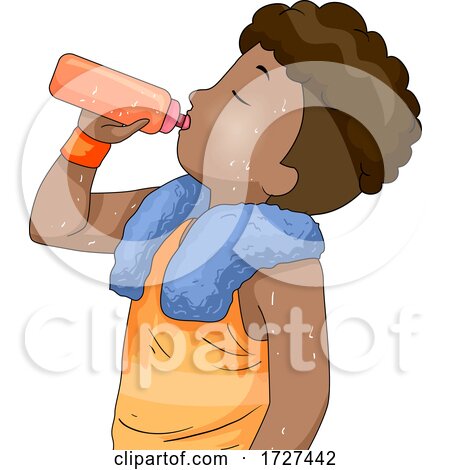 Boy Hydrating After Playing Sports Illustration by BNP Design Studio