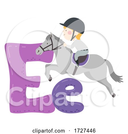 Kid Boy Equestrian Sport Alphabet Illustration by BNP Design Studio