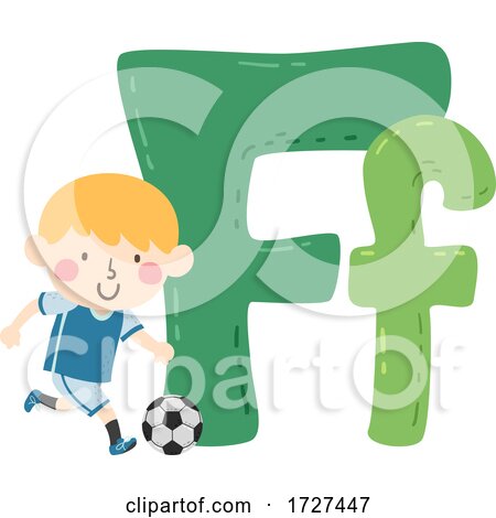 Kid Boy Football Sport Alphabet Illustration by BNP Design Studio