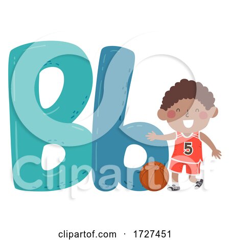 Kid Boy Basketball Sport Alphabet Illustration by BNP Design Studio