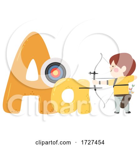 Kid Boy Archery Sport Alphabet Illustration by BNP Design Studio