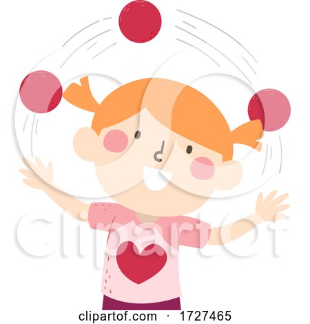 Kid Girl Juggling Three Balls Illustration by BNP Design Studio