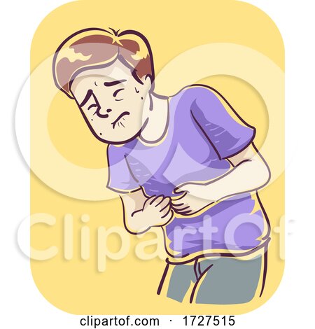 Man Symptom Upper Right Abdomen Pain Illustration by BNP Design Studio