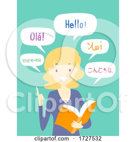Girl Multiple Language Teacher Illustration by BNP Design Studio