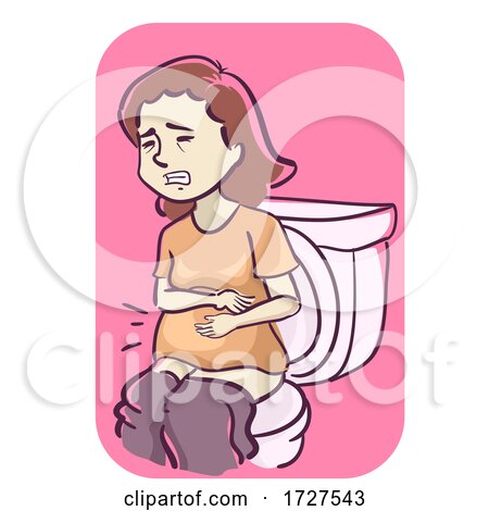 Pregnant Woman Constipated Illustration by BNP Design Studio