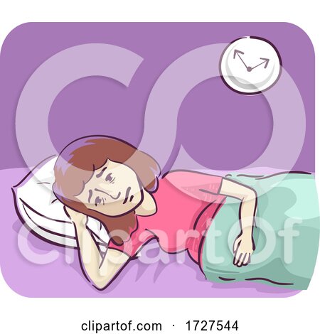 Pregnant Woman Difficult Sleep Illustration by BNP Design Studio