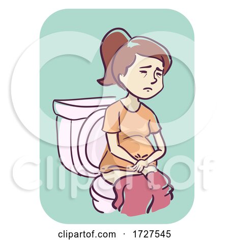 Pregnant Woman Difficult to Urinate Illustration by BNP Design Studio