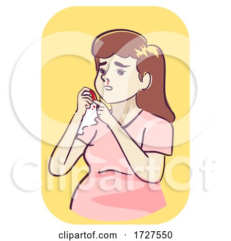Pregnant Woman Nose Bleed Symptoms Illustration by BNP Design Studio