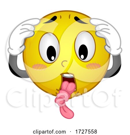 Mascot Smiley Tongue Tied Stutter Illustration by BNP Design Studio