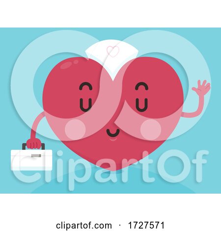 Mascot Heart Nurse Caregiver Illustration by BNP Design Studio