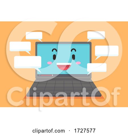 Mascot Laptop Speech Bubble Comments Illustration by BNP Design Studio