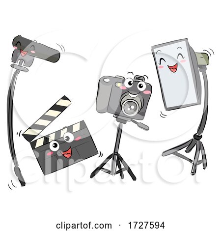 Video Camera Clapper Light Boom Illustration by BNP Design Studio