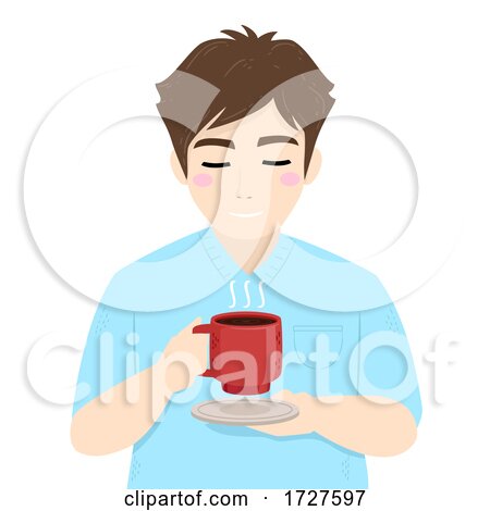 Man Drink Hold Coffee Illustration by BNP Design Studio