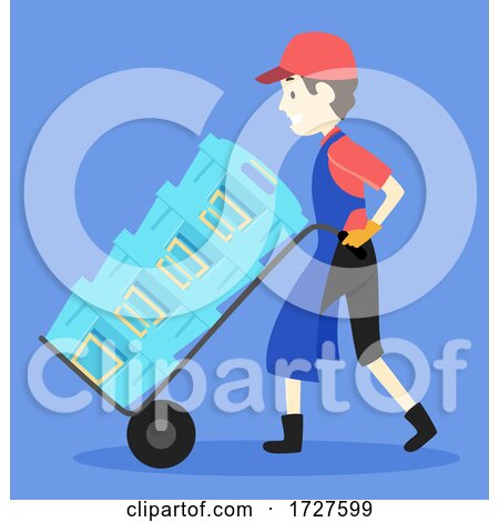 Man Fish Delivery Boy Illustration by BNP Design Studio