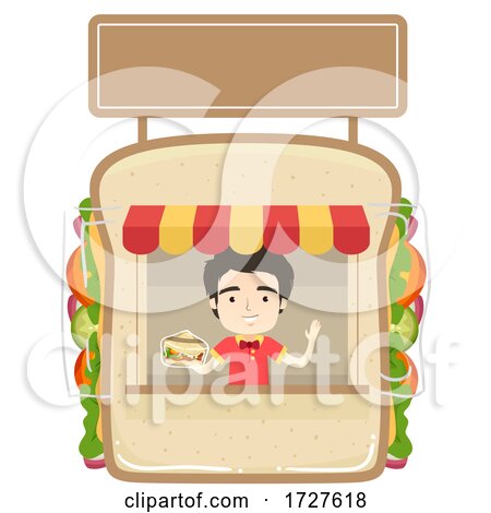 Man Sandwich Store Illustration by BNP Design Studio