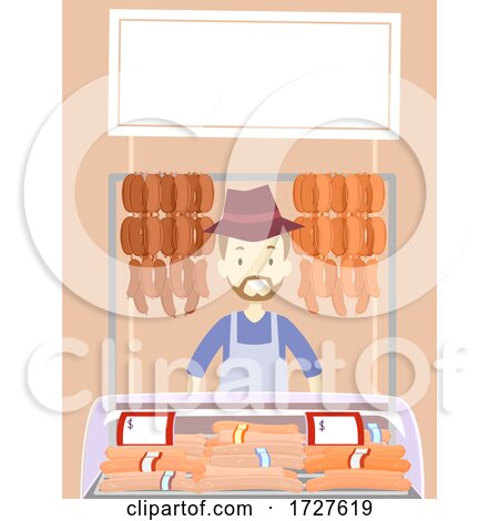 Man Sausage Vendor Illustration by BNP Design Studio