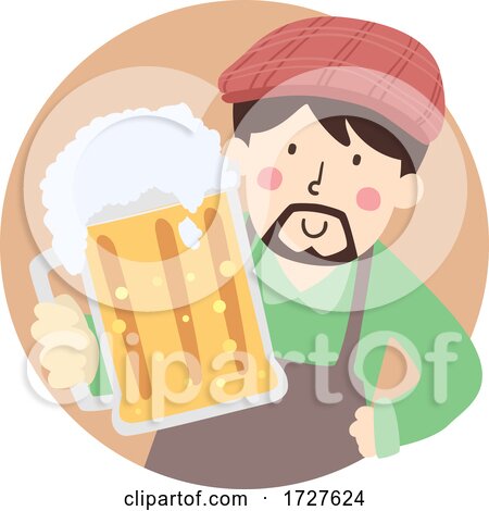 Man Give Mug Craft Beer Illustration by BNP Design Studio