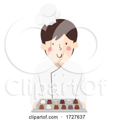 Man Chocolatier Hold Chocolates Illustration by BNP Design Studio