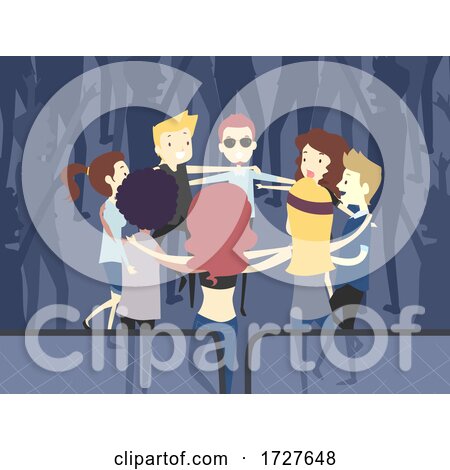 People Man Girl Concert Hug Pit Illustration by BNP Design Studio