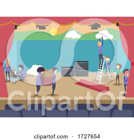 People Setup Theater Stage Illustration by BNP Design Studio