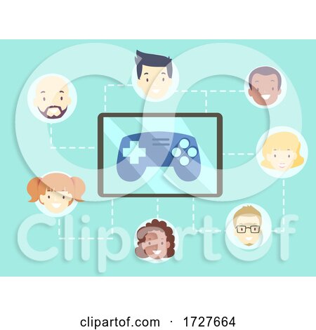 People Video Game Multi Player Illustration by BNP Design Studio