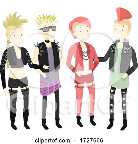 People Man Girl Punk Fashion Illustration by BNP Design Studio
