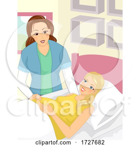 Girl Home Birth Midwife Illustration by BNP Design Studio