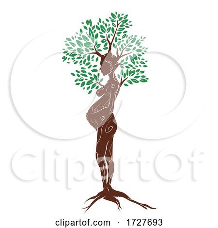 Woman Pregnant Tree Illustration by BNP Design Studio