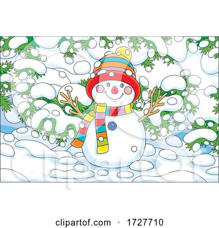 Cute Snowman by Alex Bannykh