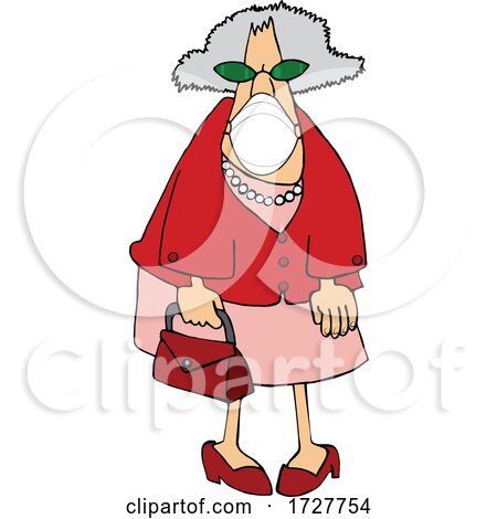 Cartoon Senior Woman Wearing a Mask by djart