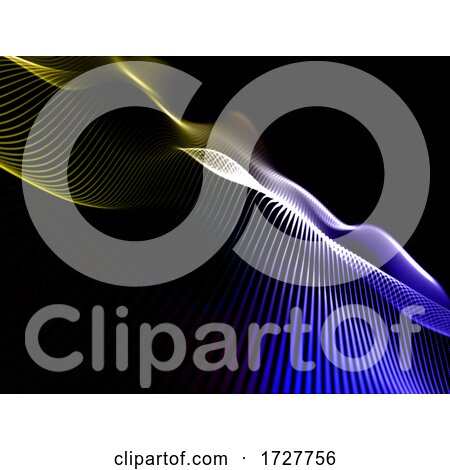 3D Abstract Background with Flowing Sound Waves Design by KJ Pargeter