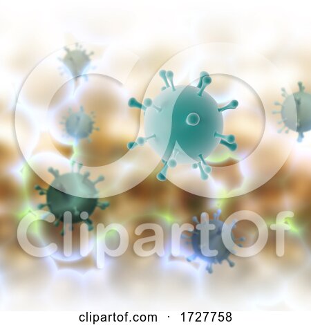 3D Abstract Medical Background with Abstract Covid 19 Virus Cells Design by KJ Pargeter