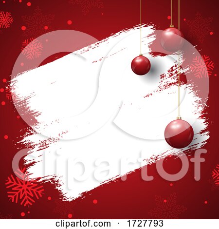 Grunge Christmas Background with Baubles and Snowflakes by KJ Pargeter