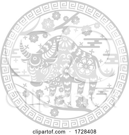 Chinese Horoscope Zodiac Bull by Vector Tradition SM