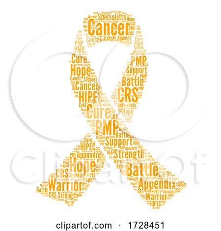 PMP Appendix Cancer Word Awareness Ribbon by Jamers