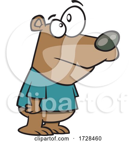 Cartoon Baby Bear Wearing a Tee Shirt by toonaday