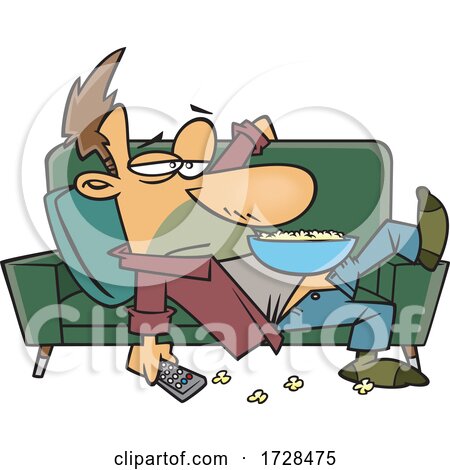 Cartoon Lazy Man on a Couch by toonaday