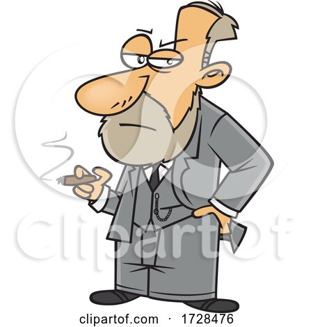 Cartoon Freud Smoking a Cigar by toonaday