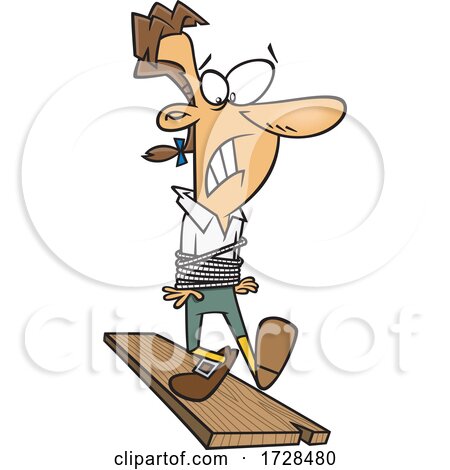 Cartoon Man Walking the Plank by toonaday