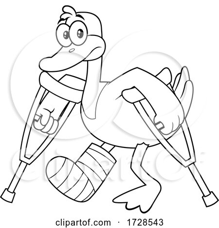 Mallard Duck with Crutches by Hit Toon