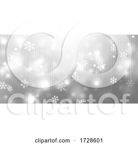 Silver Christmas Banner with Snowflakes by KJ Pargeter