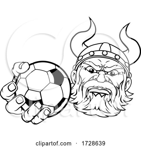 Viking Soccer Football Ball Sports Mascot Cartoon by AtStockIllustration