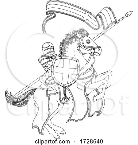 St George Medieval Joust Knight on Horse by AtStockIllustration