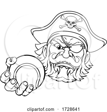 Pirate Tennis Ball Sports Mascot Cartoon by AtStockIllustration