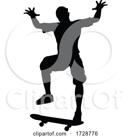 Skateboarder Skater Silhouette by AtStockIllustration